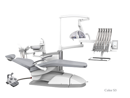 SILVERFOX 8000C-SRS0 – Стоматологическая установка с верхней подачей и с мягкой обивкой