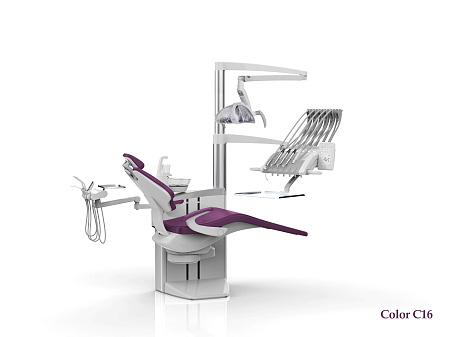 SILVERFOX 8000С CMS0 – Стоматологическая установка с верхней подачей и пневматической системой управления инструментами, подачей воды и воздуха