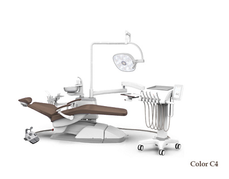 SILVERFOX 8000C-CMS0 Implant – Стоматологическая установка с подкатным блоком врача и с мягкой обивкой