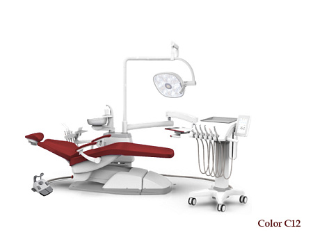 SILVERFOX 8000C-CMS0 Implant – Стоматологическая установка с подкатным блоком врача и с мягкой обивкой