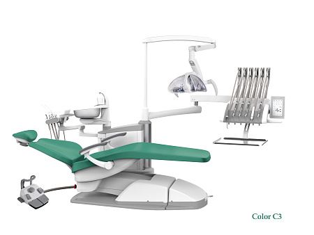 SILVERFOX 8000C-SRS0 – Стоматологическая установка с верхней подачей и с мягкой обивкой