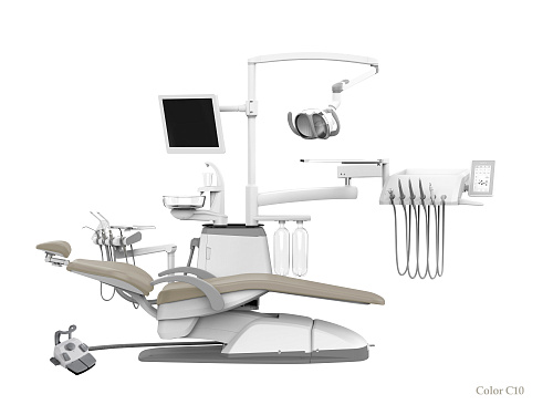 SILVERFOX 8000C-SRS0 Classic – Стоматологическая установка с нижней подачей и мягкой обивкой