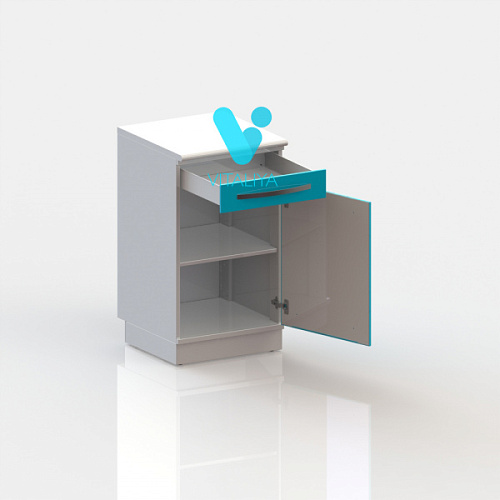 ВИТАЛИЯ Т1 Люкс — Медицинская тумба на подиуме с ящиком