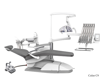SILVERFOX 8000C-SRS0 – Стоматологическая установка с верхней подачей и с мягкой обивкой